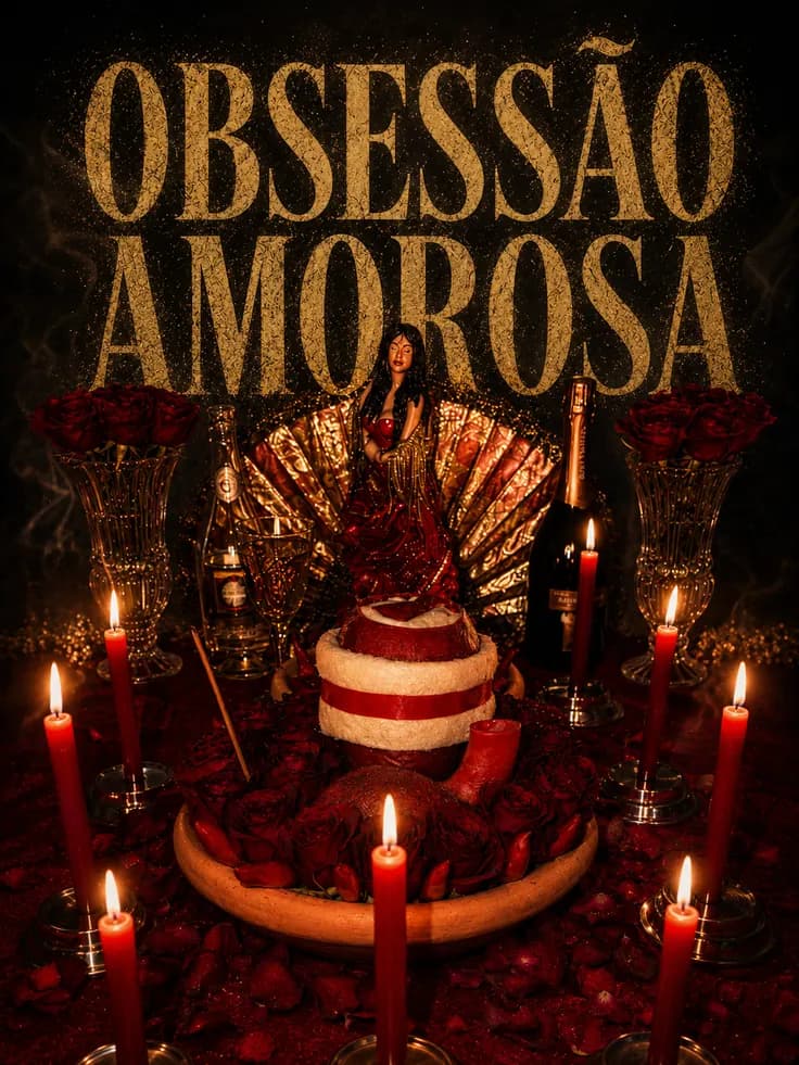Trabalho espiritual Obsessão Amorosa com rosas e velas vermelhas